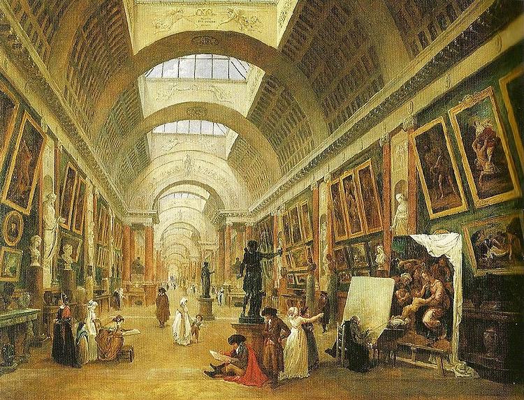 Hubert Robert Die Grand Galerie des Louvre oil painting image